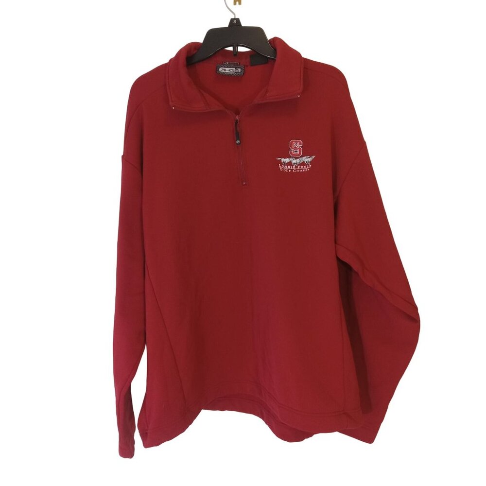 AHD Ahead Performance Top Mens Size XL Red Golf Shirt 3 1/4 Quarter Zip